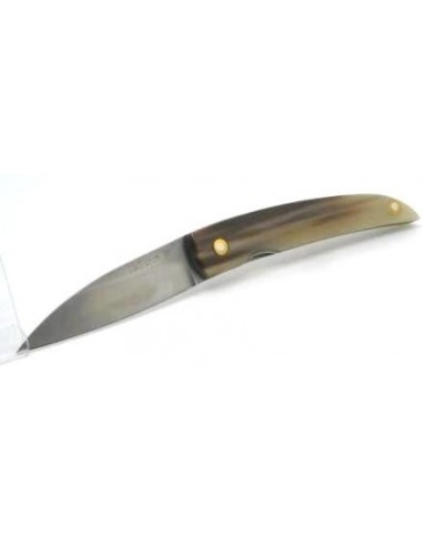 Handcrafted folding knife by J.L. Perea, Zebu