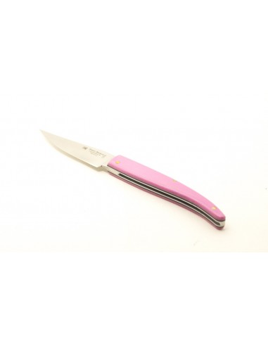 Albacete handcrafted folding knife with scales of pink mikarta 