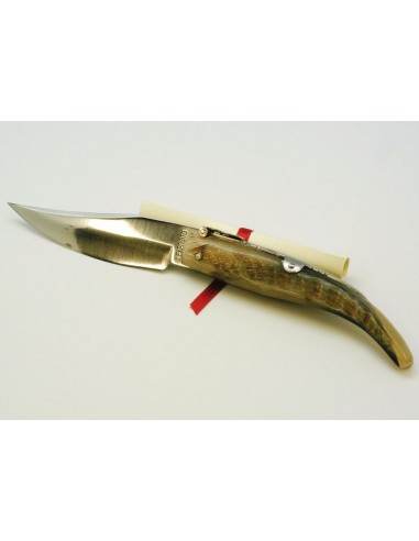 Handcrafted  folding knife, ram horn